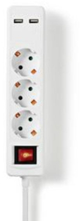 Banda de alimentare - Conector impamantat / Tip F CEE 7/7 - 3 cai - 1 50 m - 3680 W - 16 A - Tip de masa Senzor lateral - 230 V AC 50/60 