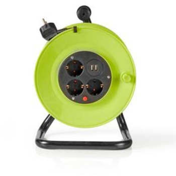 Bobina de cablu - Conector cu impamantare - 25 0 m - 3000 W - 16 A - Tip de impamantare Senzor lateral - 230 V AC 50/60 Hz - Unghiul soclul 
