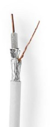 Cablu coaxial in bobina - compatibil 4G / LTE - 75 Ohm - Tripla ecranare - ECA - 25 0 m - Coaxial - PVC - Alb - cutie cadou 