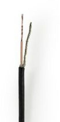 Cablu coaxial in serpentine - RG174 - 50 ohmi - Ecranare simpla - ECA - 25 0 m - Coaxial - PVC - Negru - cutie cadou 