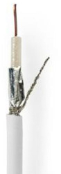 Cablu coaxial in serpentine - RG59 - 75 ohmi - dublu izolat - ECA - 25 0 m - Coaxial - PVC - Alb - cutie cadou 