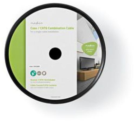 Cablu combinat IEC coaxial CAT6 pe ax - RG59 - 75 Ohm - Dublu izolat - ECA - 100 0 m - Rotund - Alb - In rola 