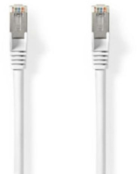 Cablu de retea Cat 8.1 - S/FTP - Mufa RJ45 - Mufa RJ45 - 0 25 m - Rotund - LSZH - Alb - Punga de plastic 