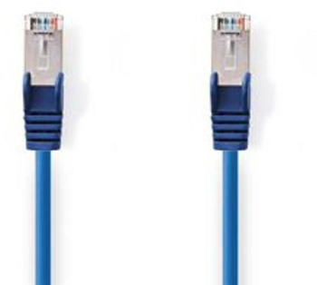 Cablu de retea CAT5e - SF/UTP - Mufa RJ45 - Mufa RJ45 - 0.30 m - rotunda - PVC - albastra - punga de plastic 