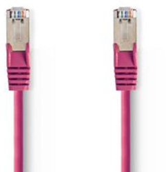 Cablu de retea CAT5e - SF/UTP - Mufa RJ45 - Mufa RJ45 - 7.50 m - rotunda - PVC - roz - punga de plastic 