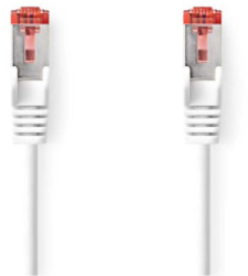 Cablu de retea CAT6 - Mufa RJ45 - Mufa RJ45 - S/FTP - 0.50 m - Rotund - LSZH - Alb - Plic 