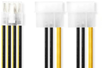 Cablu de retea intern Mufa EPS cu 8 pini 2x mufa Molex Placat cu aur 0 15 m Rotund PVC Negru / Galben Plic