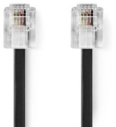 Cablu de telecomunicatii - RJ11 Mufa - Mufa RJ11 - 10 0 m - Proiectare cablu plat - Placare metalica Aurita - Tip cablu RJ11 - Negru 