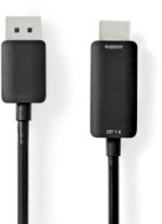 Cablu DisplayPort - Mufa DisplayPort - Conector HDMI&trade - 4K60Hz - Nichelat - 2 00 m - Rotund - PVC - Negru - Punga de plastic 