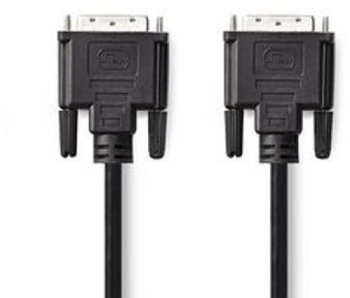 Cablu DVI - DVI-D Mufa cu 24+1 pini - DVI-D Mufa cu 24+1 pini - 1080p - nichelata - 10 0 m - dreapta - PVC - negru - punga de plastic 