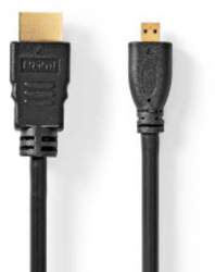 Cablu HDMI &trade de mare viteza Ethernet - Conector HDMI&trade - Microconector HDMI&trade - 4K30Hz - 10.2 Gbps - 2.00 m - Rotund - PVC 