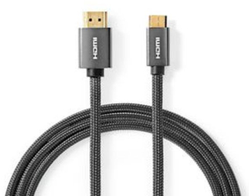 Cablu HDMI &trade de mare viteza Ethernet - conector HDMI&trade - mini conector HDMI&trade - 4K60Hz - 18 Gbps - 2 00 m - rotund - bumbac 