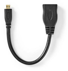 Cablu HDMI &trade de mare viteza Ethernet - HDMI&trade Micro conector - Iesire HDMI&trade - 4K30Hz - 10.2 Gbps - 0.20 m - Rotund - PVC - 