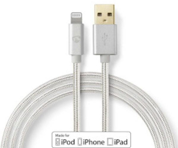 Cablu Lightning - USB 2.0 - Apple RO Lightning 8 pini - Mufa USB-A - 480 Mbps - Aurit - 3 00 m - Rotund - Marca / Carcasa din nailon - Al 
