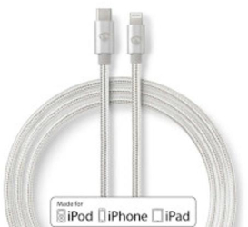 Cablu Lightning - USB 2.0 - Apple RO Lightning 8 pini - Mufa USB-C&trade - 480 Mbps - Aurit - 2 00 m - Rotund - De marca / Carcasa din n 