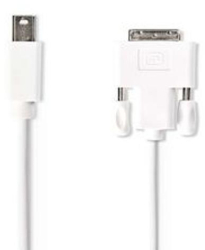 Cablu Mini DisplayPort - DisplayPort 1.2 - Mufa Mini DisplayPort - DVI-D Mufa cu 24+1 pini - 21 6 Gbps - Nichelat - 2 00 m - Rotund - PVC - 