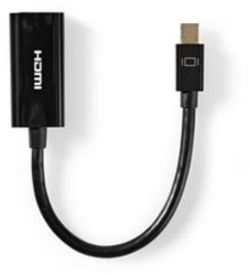 Cablu Mini DisplayPort - DisplayPort 1.2 - Mufa Mini DisplayPort - Iesire HDMI&trade - 21 6 Gbps - Nichelat - 0 20 m - Rotund - PVC - Negru 