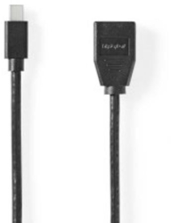 Cablu Mini DisplayPort - DisplayPort 1.4 - Mufa Mini DisplayPort - soclu DisplayPort - 48 Gbps - nichelat - 0 20 m - rotund - PVC - negru - 