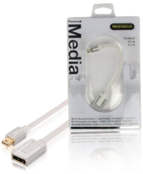 Cablu Mini DisplayPort Mufa Mini DisplayPort - Baza DisplayPort 0.20 m Alb 