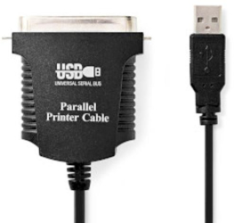 cablu paralel - Mufa USB-A - Mufa Centronics cu 36 de pini - Nichelat - 2.00 m - Rotund - PVC - Plic 