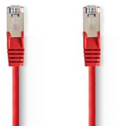 Cablu retea CAT5e - SF/UTP - Mufa RJ45 - Mufa RJ45 - 5.00 m - Rotund - PVC - Rosu - Punga de plastic 