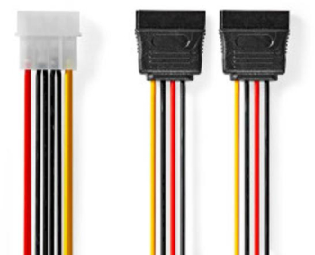 Cablu retea interna - mufa Molex - 2x soclu SATA cu 15 pini 