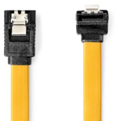 Cablu SATA - 6 Gbps - soclu SATA cu 7 pini - soclu SATA cu 7 pini - nichelat - 1 00 m - plat - PVC - galben - punga de plastic 
