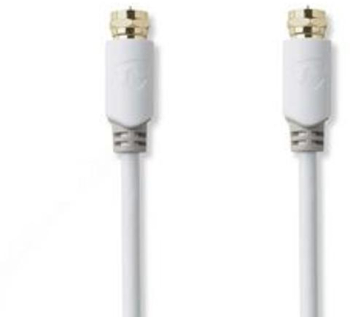 Cablu satelit and antena - Mufa F - Mufa F - Aurita - 75 Ohm - Ecranare simpla - 5 00 m - Rotunda - PVC - Alb - Punga de plastic 