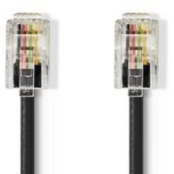 Cablu telecomunicatii - RJ10 Mufa - Mufa RJ10 - 5 00 m - Proiectare cablu Spiralat - Tip cablu RJ10 - Negru 