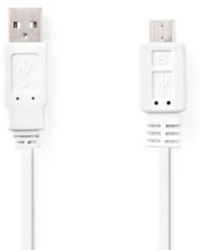 Cablu USB - 480 Mbps - 1.00 m - Plat - Alb 