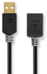 Cablu USB - Priza USB-A - 480 Mbps - Aurit - 2.00 m - Antracit 