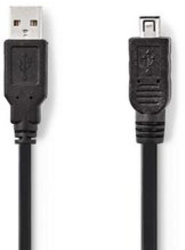 Cablu USB - USB 2.0 - 2.00 m - Rotund - PVC - Negru - Punga de plastic