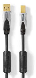 Cablu USB - USB 2.0 - 2.5 W - 480 Mbps - Aurit - 1.80 m - Antracit - Cutie 