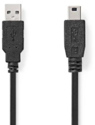 Cablu USB - USB 2.0 - 480 Mbps - Nichelat - 2.00 m - Negru - Cutie 