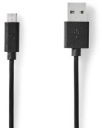 Cablu USB - USB 2.0 - Mufa USB-A - Mufa USB Micro-B - 9 W - 480 Mbps - Nichelat - 5.00 m - Rotund - PVC - Negru - Punga de plastic 