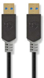 Cablu USB - USB 3.2 Gen 1 - 5 Gbps - Aurit - 2 00 m - PVC - Antracit 