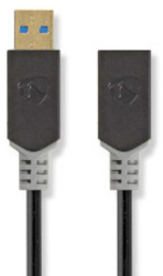 Cablu USB - USB 3.2 Gen 1 - Mufa USB-A - 5 Gbps - Aurit - 2 00 m - Antracit 