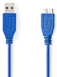 Cablu USB - USB 3.2 Gen 1 - Mufa USB Micro-B - 5 Gbps - 5.00 m - Albastru 