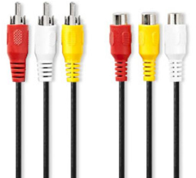 Cablu video compozit - 3x mufa RCA - 3x soclu RCA - nichelat - 480p - 2.00 m - rotund - PVC - negru - plic 
