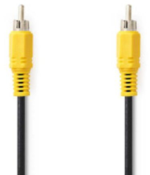 Cablu video compozit - Mufa RCA - Mufa RCA - Nichelat - 480p - 5.00 m - Rotund - PVC - Negru - Punga de plastic 