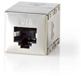 Conector alimentare - CAT6 - ecranat - soclu RJ45 - soclu RJ45 - drept - metal - cutie 