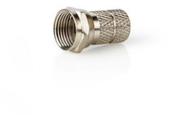 Conector F - Drept - Mufa - Nichelata - 75 Ohm - Insurubare - Diametru cablu intrare 7.0 mm - Aliaj de zinc - Argintiu - 5 buc - Cutie 