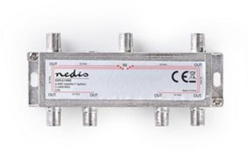 Hub receptor satelit - 5 - 2400 MHz - 17.0 dB - Numar de intrari 1 - Numarul de conectori de iesire 6 - Impedanta 75 Ohm - Zinc - Arginti 