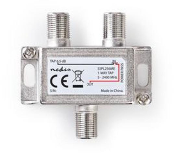Hub receptor satelit - 5 - 2400 MHz - 6.0 dB - Numar de intrari 1 - Numar de conectori de iesire 1 - Impedanta 75 Ohm - Zinc - Argintiu 