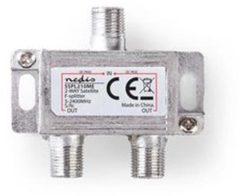 Hub receptor satelit - 5 - 2400 MHz - 6.5 dB - Numar de intrari 1 - Numarul de conectori de iesire 2 - Impedanta 75 Ohm - Zinc - Argintiu 