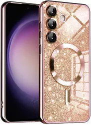 Husa pentru Samsung Galaxy S23 FE - Techsuit Luxury Glitter MagSafe - Rose Gold 