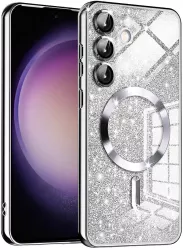 Husa pentru Samsung Galaxy S23 FE - Techsuit Luxury Glitter MagSafe - Silver 
