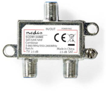 Interconector receptor satelit - 5-862 MHz - 950-2400 MHz - 75 Ohm - Putere negrupata - Zinc - Argintiu 