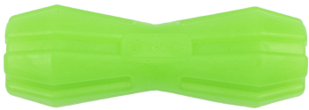 Jucarie din cauciuc eco pentru caini forma de Gantera cu Gaura 15 cm verde 