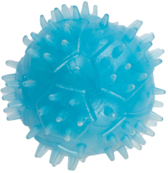 Jucarie din cauciuc eco pentru caini forma de Minge cu tepi 4 CM albastru 